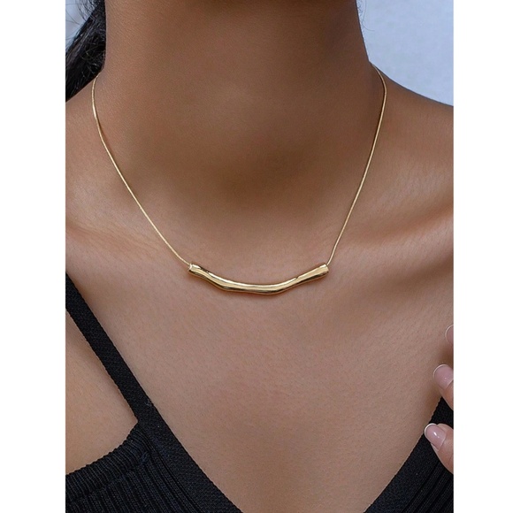 Yellow Gold Tone Charm Necklace - Picture 4 of 4